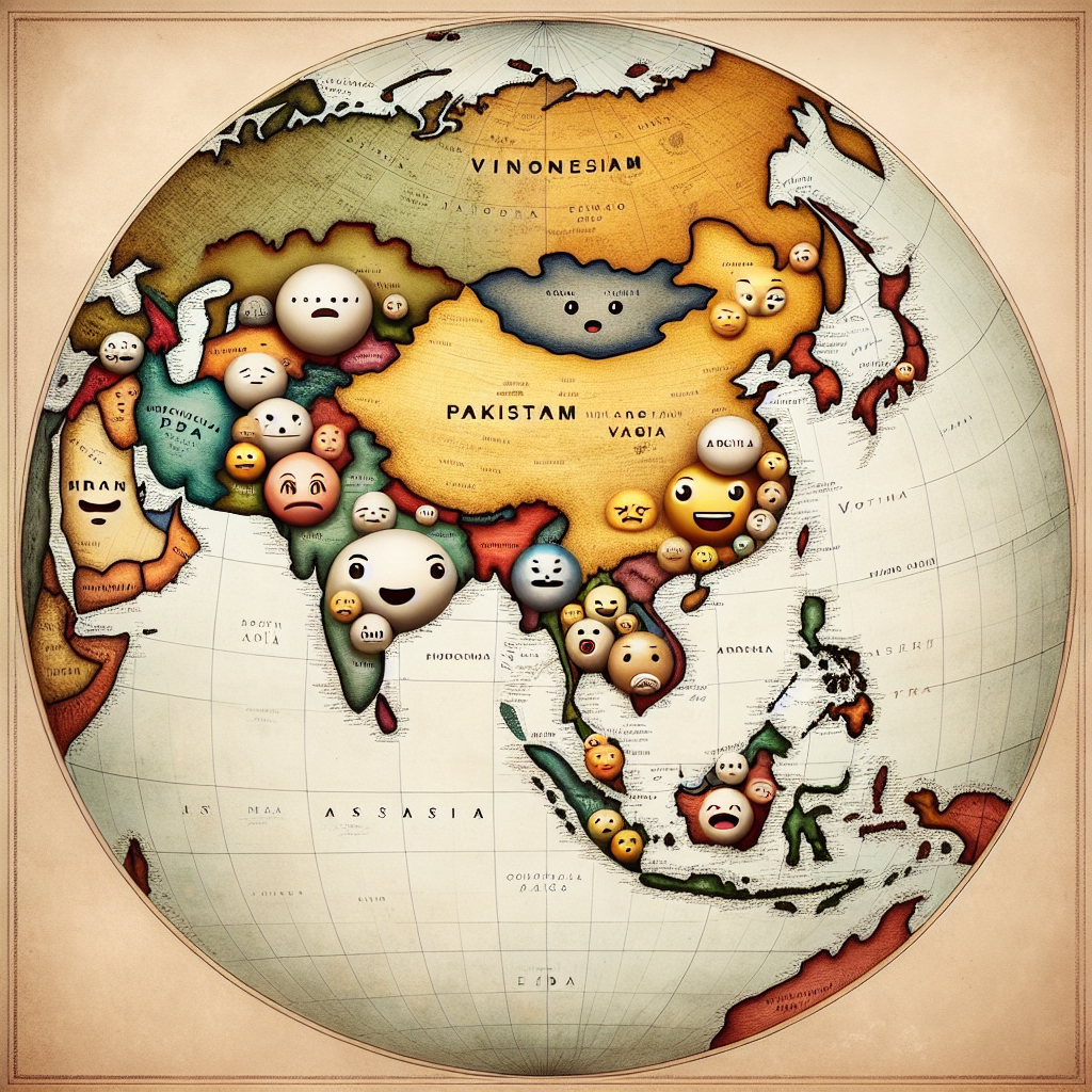 A map of South and Southeast Asia, showing India, Pakistan, Viet Blank Meme Template