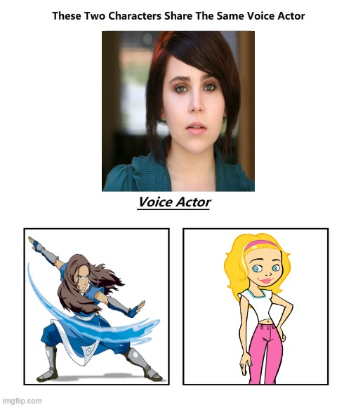 Mae Whitman | image tagged in same voice actor,mae whitman,avatar the last airbender,american dragon jake long,nickelodeon,disney | made w/ Imgflip meme maker