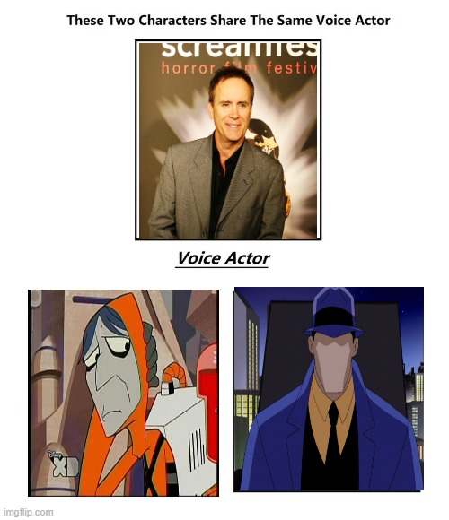 Jeffrey Combs | image tagged in same voice actor,jeffrey combs,the question,super robot monkey team hyper force go,dc comics,disney | made w/ Imgflip meme maker