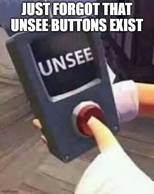 Unsee Button | JUST FORGOT THAT UNSEE BUTTONS EXIST | image tagged in unsee button | made w/ Imgflip meme maker