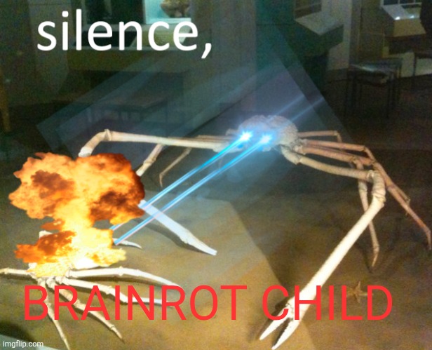 Silence Crab | BRAINROT CHILD | image tagged in silence crab | made w/ Imgflip meme maker