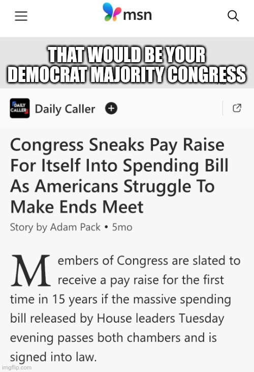 THAT WOULD BE YOUR DEMOCRAT MAJORITY CONGRESS | made w/ Imgflip meme maker