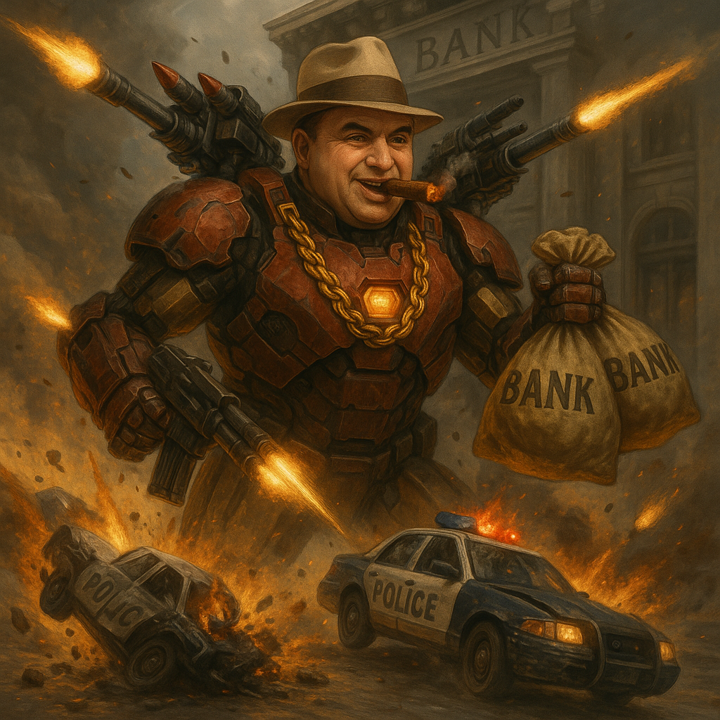 Ironcapone bank robbery Blank Meme Template