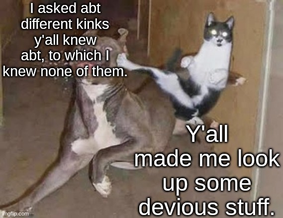 I'm way too curious to look something up if I don't know about it. | I asked abt different kinks y'all knew abt, to which I knew none of them. Y'all made me look up some devious stuff. | image tagged in get rekt announcement version | made w/ Imgflip meme maker
