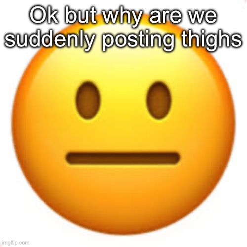 Not funny | Ok but why are we suddenly posting thighs | image tagged in not funny | made w/ Imgflip meme maker