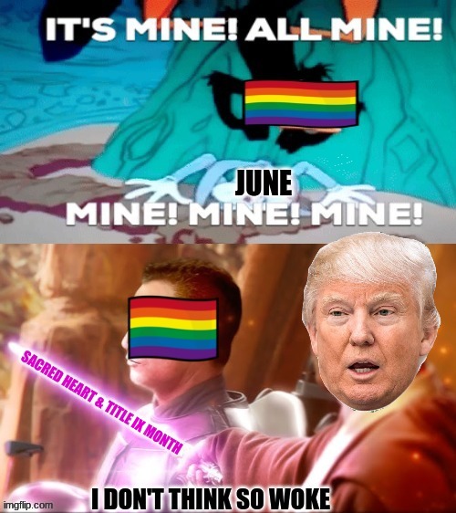 Title IX month meme | IX | image tagged in memes,trump,woke,jesus,maga,politics | made w/ Imgflip meme maker