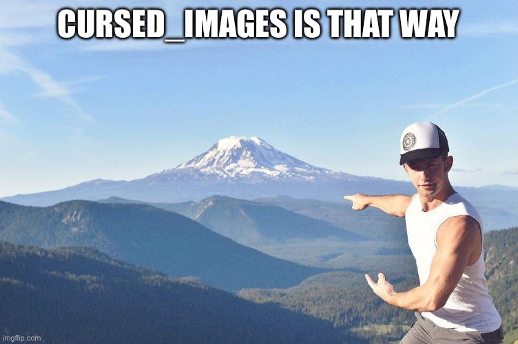 Go that way | CURSED_IMAGES IS THAT WAY | image tagged in go that way | made w/ Imgflip meme maker