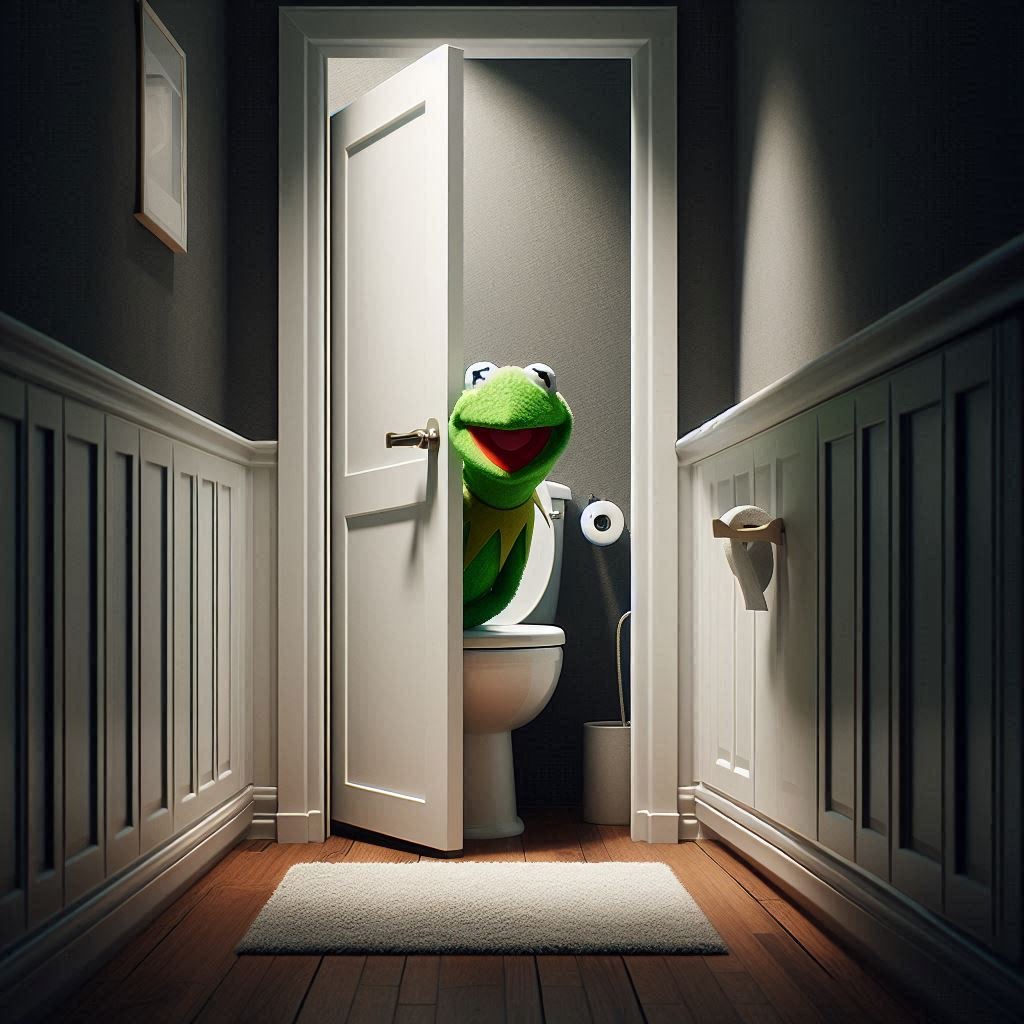 Kermit peaking out for help Blank Meme Template