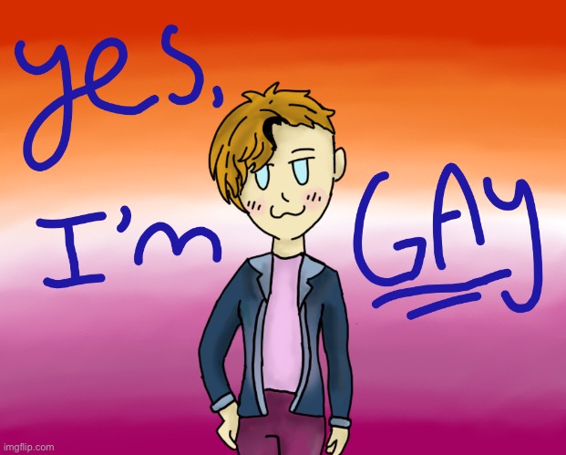 Sorry I missed yesterday’s art, I’ll make up for it, brb (Ada: oh that's so cool I'm glad you're happy) | image tagged in lesbian,gay pride,lgbtq,art,pride month | made w/ Imgflip meme maker
