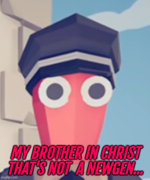 TABS Stare | MY BROTHER IN CHRIST THAT'S NOT  A NEWGEN... | image tagged in tabs stare | made w/ Imgflip meme maker