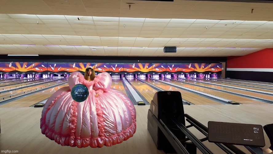 Prom Girl Goes Bowling | image tagged in prom,girl,princess,pretty girl,beautiful girl,bowling | made w/ Imgflip meme maker
