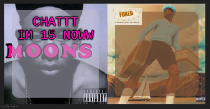 moons and foxed shared temp | CHATTT IM 15 NOWW | image tagged in moons and foxed shared temp | made w/ Imgflip meme maker