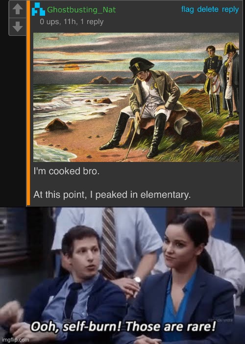 Grown man bullies little kids | image tagged in ooh self-burn those are rare | made w/ Imgflip meme maker