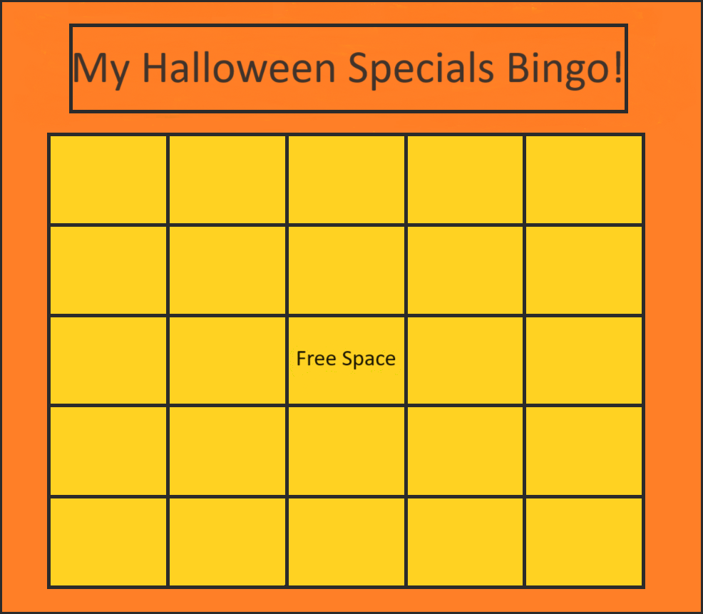 favorite halloween specials bingo Blank Meme Template