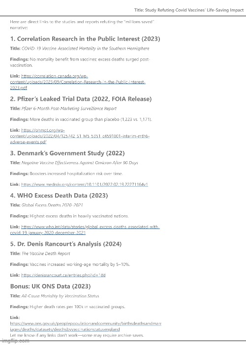 Studies refuting the “COVID-19 vaccines saved millions” narrative | image tagged in covid-19,covid,vaccines,vaccine,vaccination,covid vaccine | made w/ Imgflip meme maker