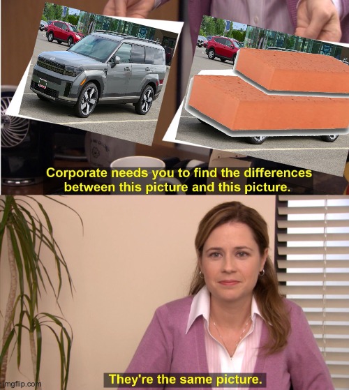 New Santa Fe in a nutshell | image tagged in memes,they're the same picture,cars,car | made w/ Imgflip meme maker