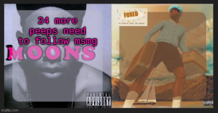 moons and foxed shared temp | 24 more peeps need to follow msmg | image tagged in moons and foxed shared temp | made w/ Imgflip meme maker