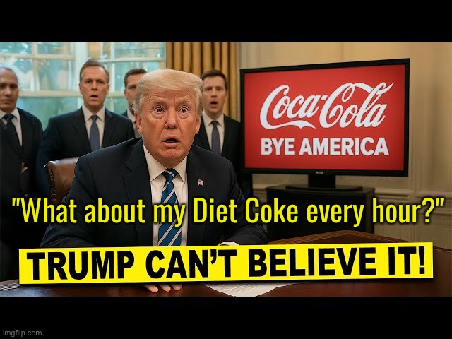 There's always Diet Shasta | "What about my Diet Coke every hour?" | image tagged in trump,coke | made w/ Imgflip meme maker