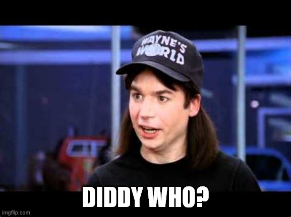 waynes world gun rack | DIDDY WHO? | image tagged in waynes world gun rack | made w/ Imgflip meme maker