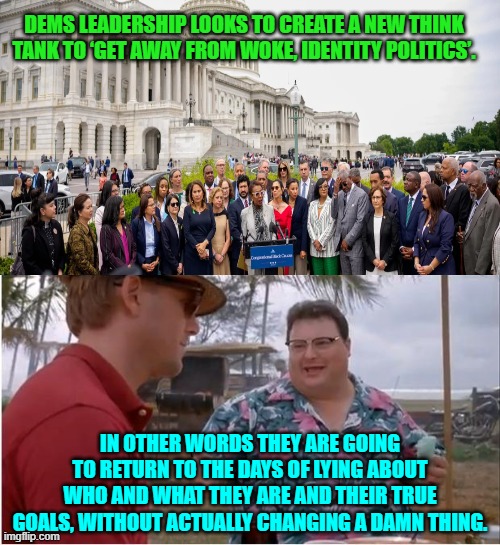The Party's politicians revealed their true natures and goals, and people did not like it. | DEMS LEADERSHIP LOOKS TO CREATE A NEW THINK TANK TO ‘GET AWAY FROM WOKE, IDENTITY POLITICS’. IN OTHER WORDS THEY ARE GOING TO RETURN TO THE DAYS OF LYING ABOUT WHO AND WHAT THEY ARE AND THEIR TRUE GOALS, WITHOUT ACTUALLY CHANGING A DAMN THING. | image tagged in see nobody cares | made w/ Imgflip meme maker