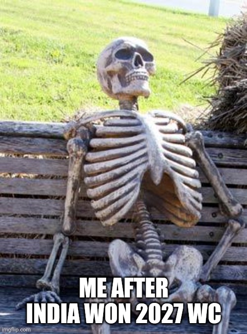 India | ME AFTER INDIA WON 2027 WC | image tagged in memes,waiting skeleton | made w/ Imgflip meme maker