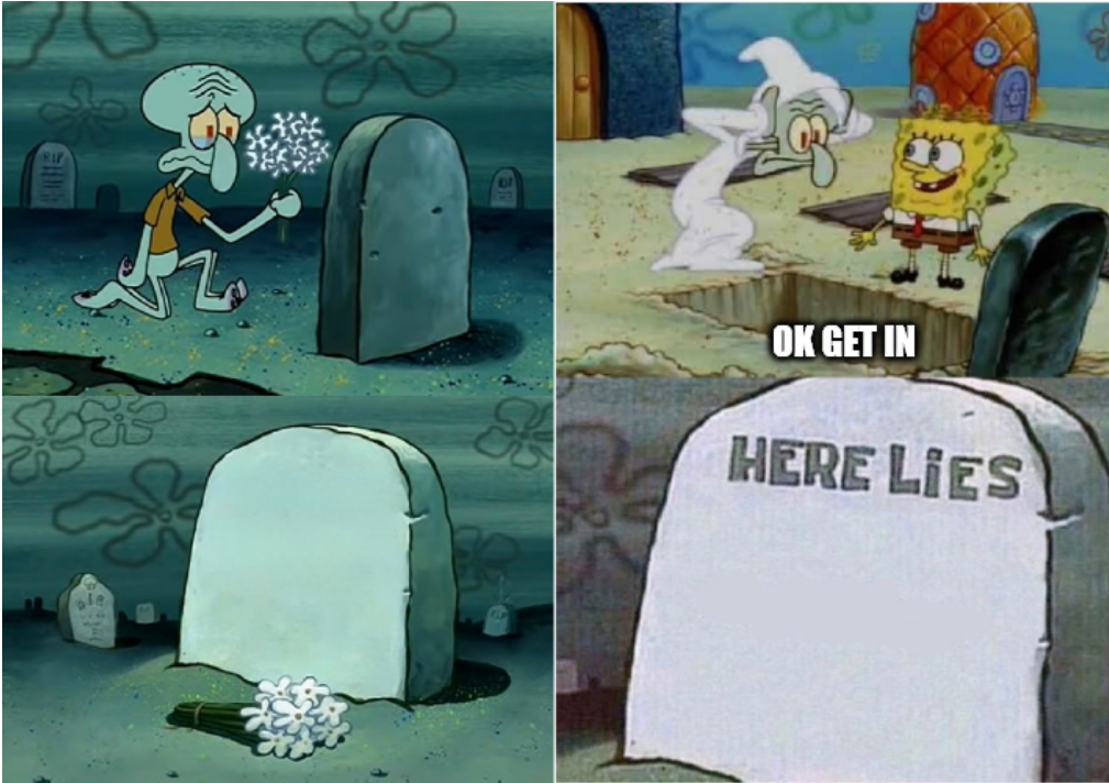 Squidward Grave Meme Blank Meme Template