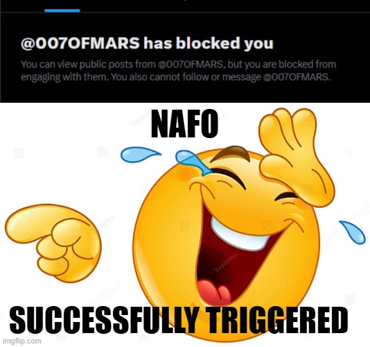 NAFO; SUCCESSFULLY TRIGGERED | made w/ Imgflip meme maker