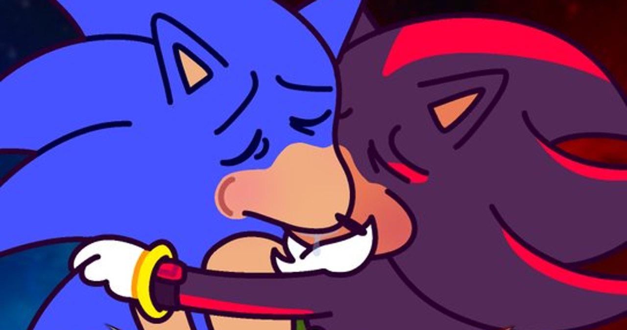 Sonic x Shadow kissing Blank Meme Template