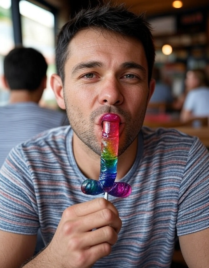 Legina sucking on penis-shaped lollipop JPP Blank Meme Template