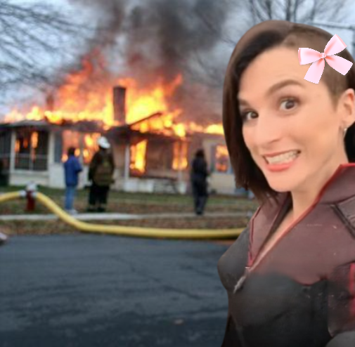 High Quality Disaster girl (Memeus edition) Blank Meme Template