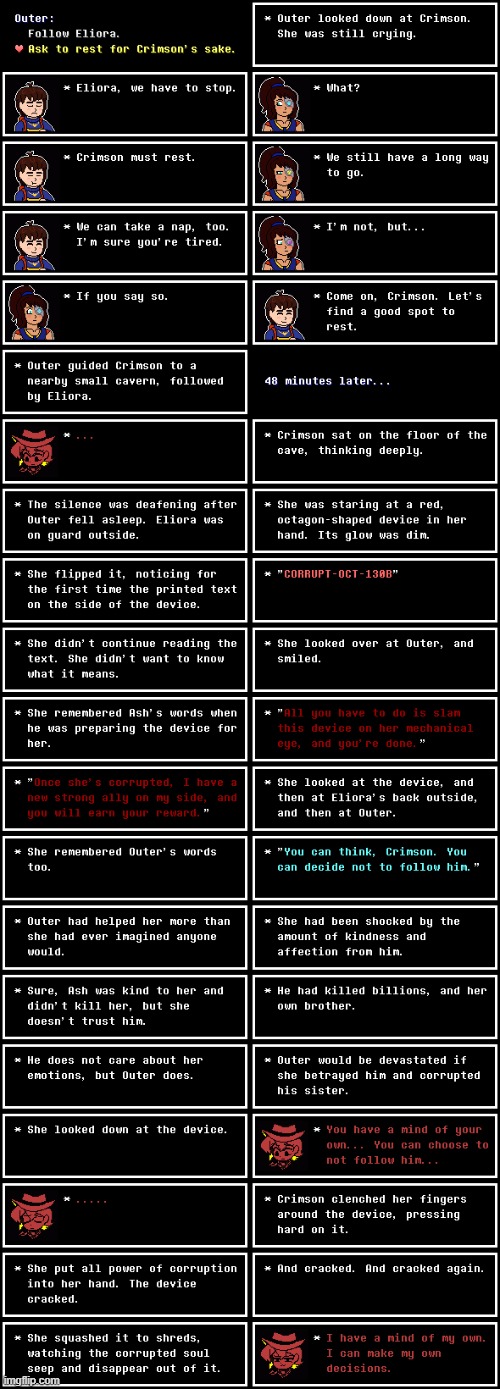 True friendship. (Chapter 39) | image tagged in undertale,understream,chapter,chapters,corruption,textbox | made w/ Imgflip meme maker
