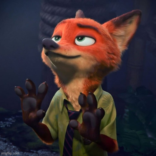 Nick Wilde hands up | image tagged in nick wilde hands up | made w/ Imgflip meme maker