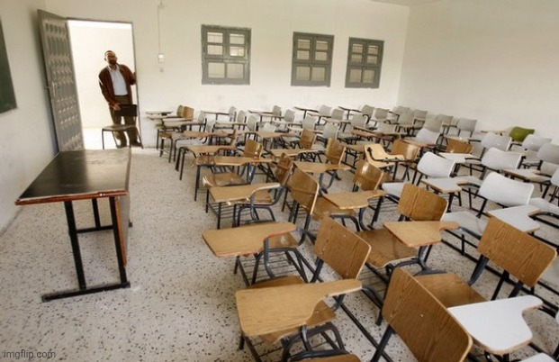 Empty Classroom | image tagged in empty classroom | made w/ Imgflip meme maker