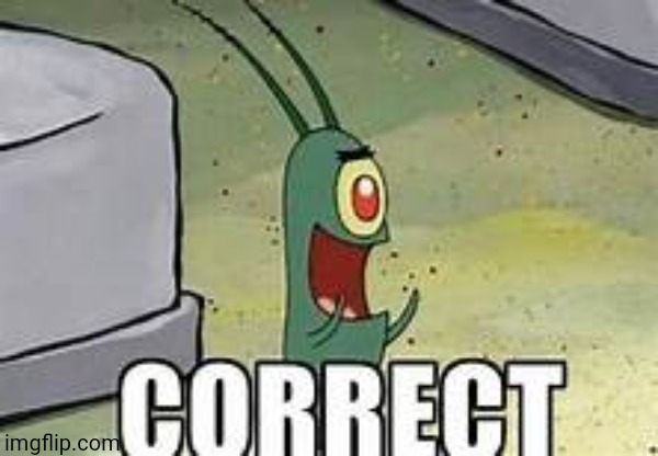 Plankton correct | image tagged in plankton correct | made w/ Imgflip meme maker