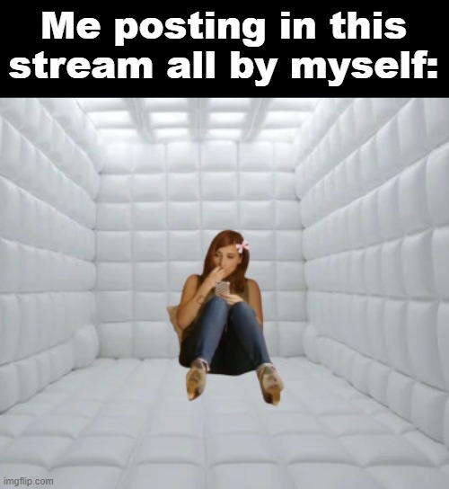 wherd evry1 go ? | Me posting in this stream all by myself: | image tagged in memez,pov u took ur schizophrenia meds and everyone disappeared | made w/ Imgflip meme maker