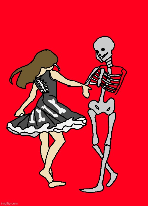 Girl “this will be my next Halloween costume!” Skeleton: “hmmm idk about this one” | made w/ Imgflip meme maker