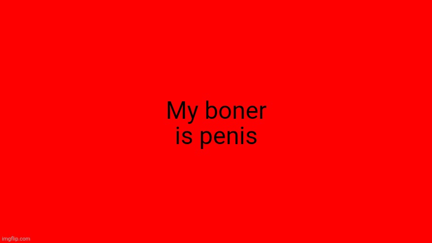 all red screen | My boner is penis | image tagged in all red screen | made w/ Imgflip meme maker
