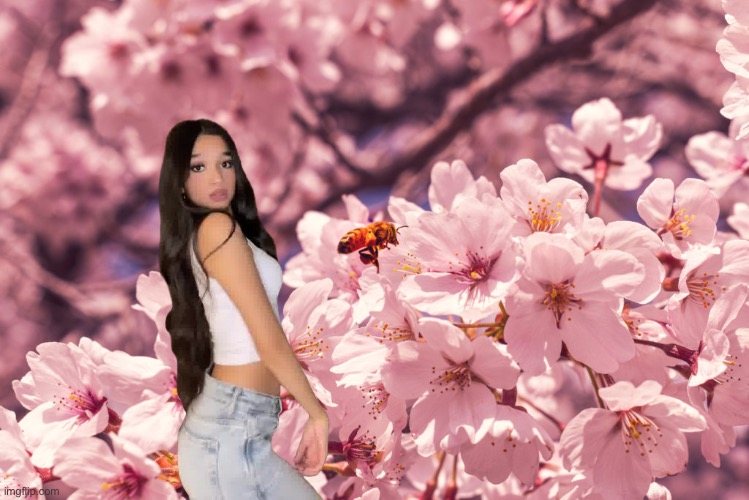Cherry Blossom (Jasmine Mir) | image tagged in flowers,girl,pretty girl,beautiful girl,spring,youtube | made w/ Imgflip meme maker