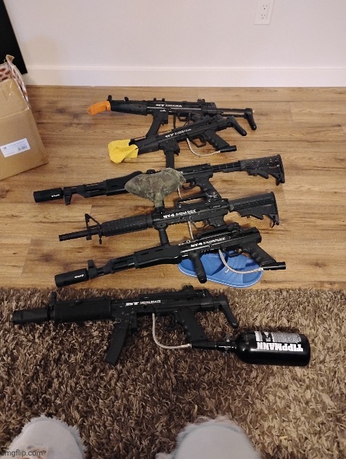 Got these Delta guns for 200 | image tagged in paintball,guns,delta | made w/ Imgflip meme maker