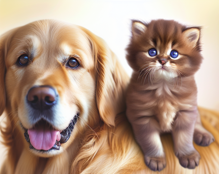 Kitten riding cute dog Blank Meme Template