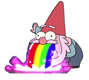 Rainbow Puke Transparent flipped Blank Meme Template