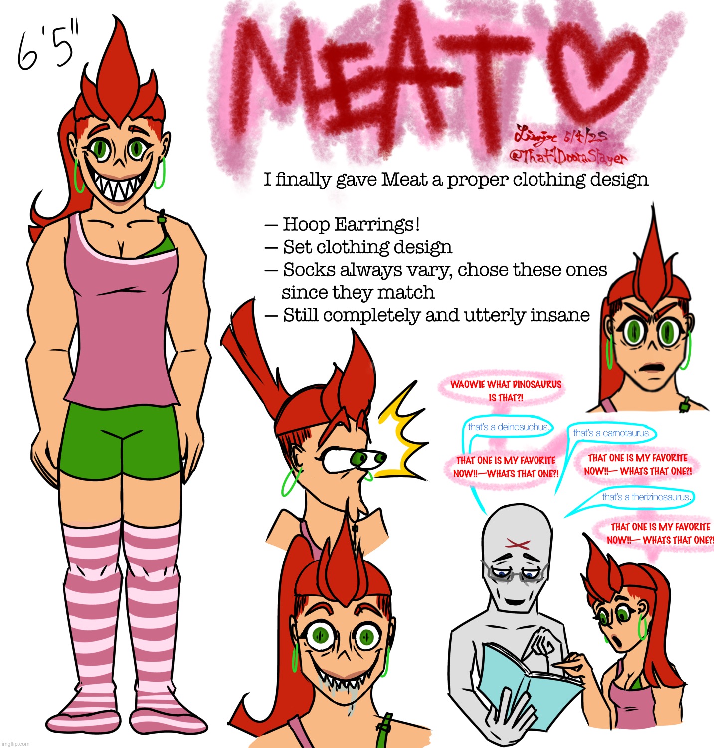 Finally gave meat a proper clothing design :D | image tagged in digital art,ocs,yippee,idk what to put here | made w/ Imgflip meme maker