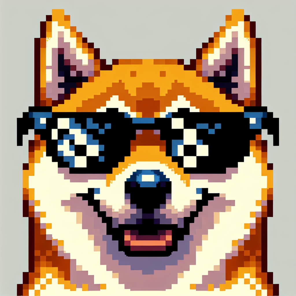 doge with pixelated shades Blank Meme Template