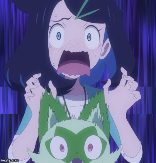 Liko and Sprigatito suprise shocked | image tagged in liko and sprigatito suprise shocked | made w/ Imgflip meme maker