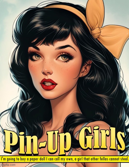 She'll Be the Truest Girl in All the World | image tagged in vince vance,paper doll,real live,girls,cartoon,memes | made w/ Imgflip meme maker