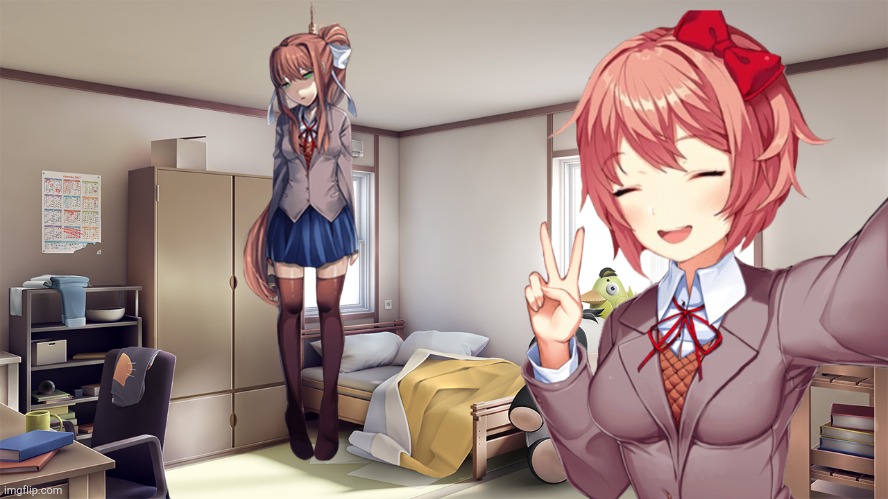 how the tables have turned | image tagged in doki doki literature club,ddlc,funny memes,gaming | made w/ Imgflip meme maker