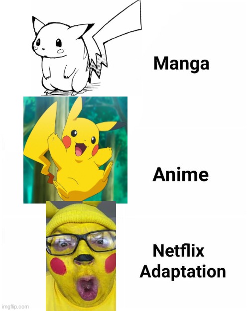 Netflix adaptation | image tagged in netflix adaptation | made w/ Imgflip meme maker