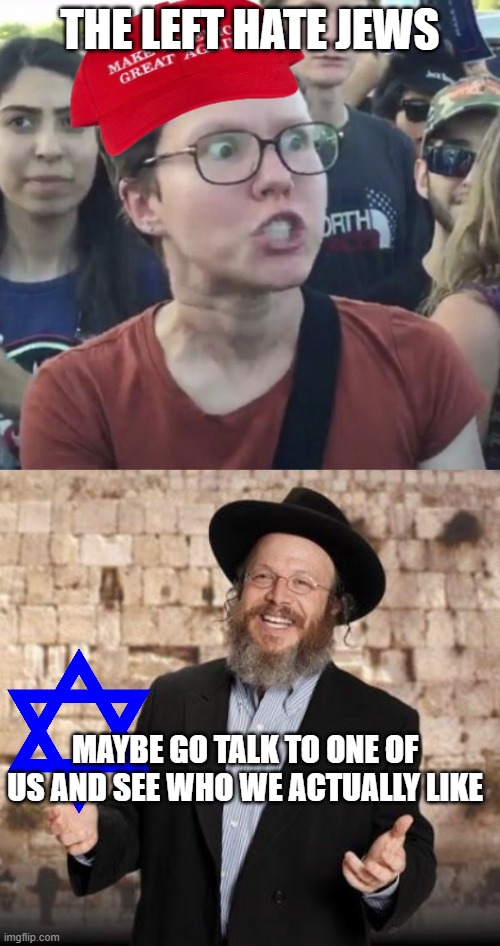 I know like 20 Jewish people, AND THEY ARE ALL DEMOCRAT | THE LEFT HATE JEWS; MAYBE GO TALK TO ONE OF US AND SEE WHO WE ACTUALLY LIKE | image tagged in maga loser,jewish guy,respect jews,no hate,the right suck | made w/ Imgflip meme maker
