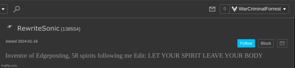 EW REWRITE FOLLOWS ME EW EW ICKY | made w/ Imgflip meme maker