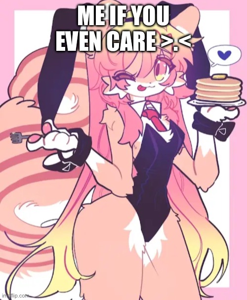 ME IF YOU EVEN CARE >.< | made w/ Imgflip meme maker